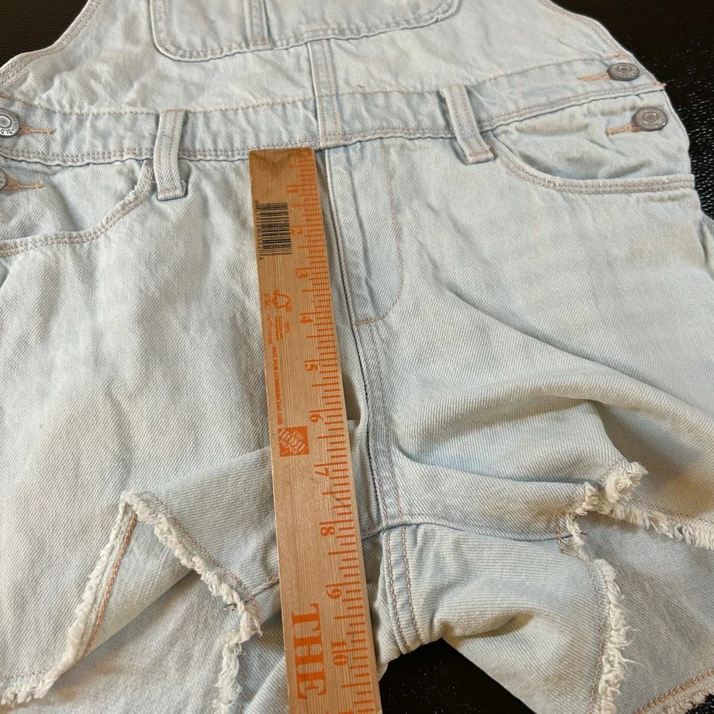 Old Navy Denim Overalls Frayed Hem Adjustable Straps Light‎ Wash Kids XL (14-16)